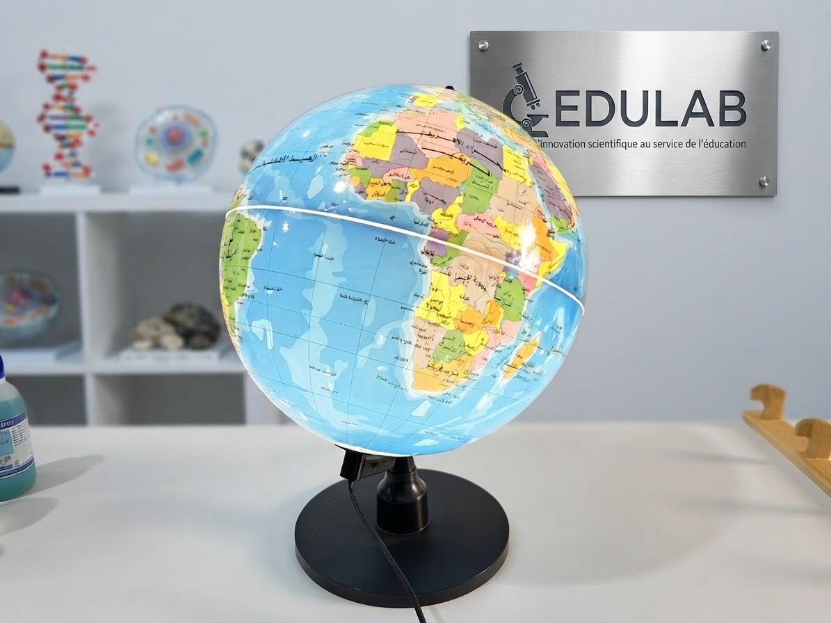 ( Ref :PH007_1 ) Globe terrestre 32 cm en arab lumineux / كرة ارضية 32 سم باللغة العربية مضيئة